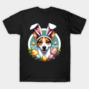 Toy Fox Terrier Enjoys Easter Egg Hunt Adventure T-Shirt